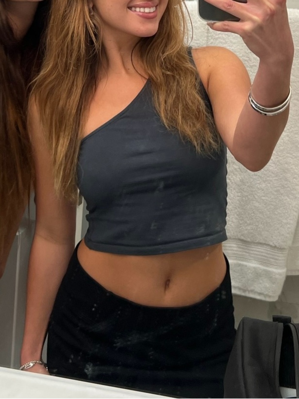 Motel Rocks small One-Shoulder navy Crop Top - Women